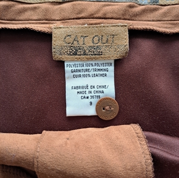 CmCat Out au naturel maxi skirt 100% suede leather tan western skirt size 9 - Picture 10 of 16